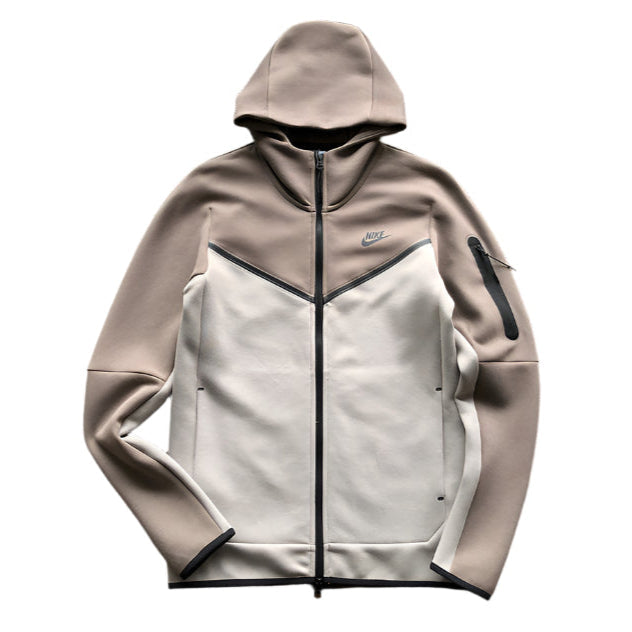 NIKE TECH FLEECE HOODIE x OLIVE GREY/ENIGMA STONE