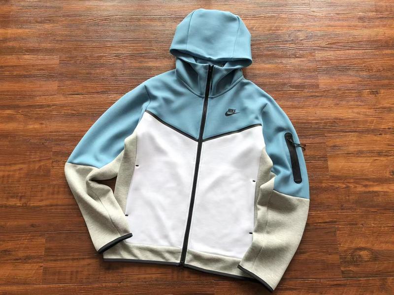 NIKE TECH FLEECE HOODIE x BABY BLUE/GREY/WHITE