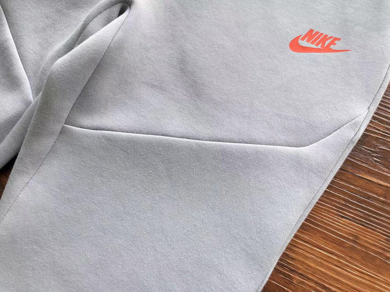 NIKE TECH FLEECE PANTS x WOLF GREY/AQUAMARINE/ORANGE