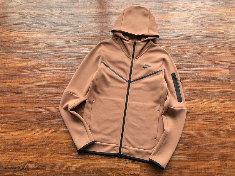 NIKE TECH FLEECE HOODIE x ARCHEO BROWN