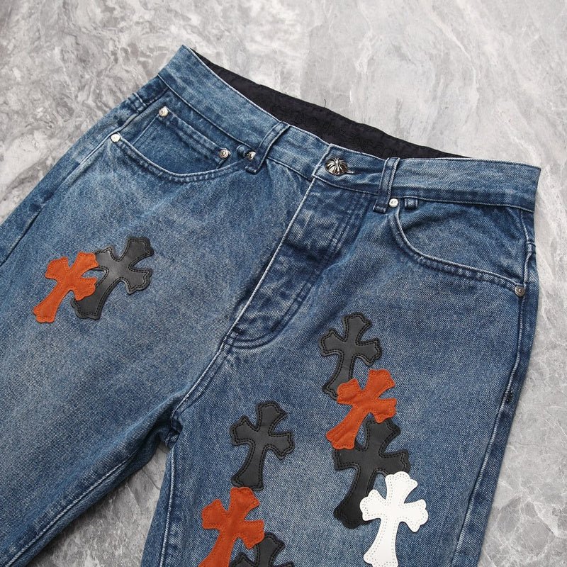 CHROME HEARTS 3 COLOR CROSS BLUE JEANS