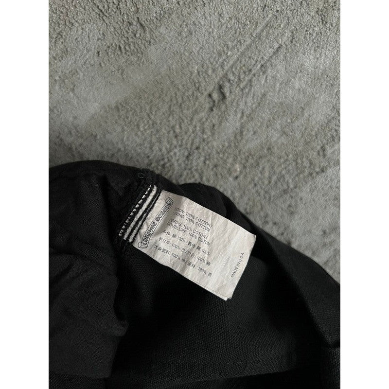 CHROME HEARTS BLACK DOUBLE KNEE CARPENTER JEANS