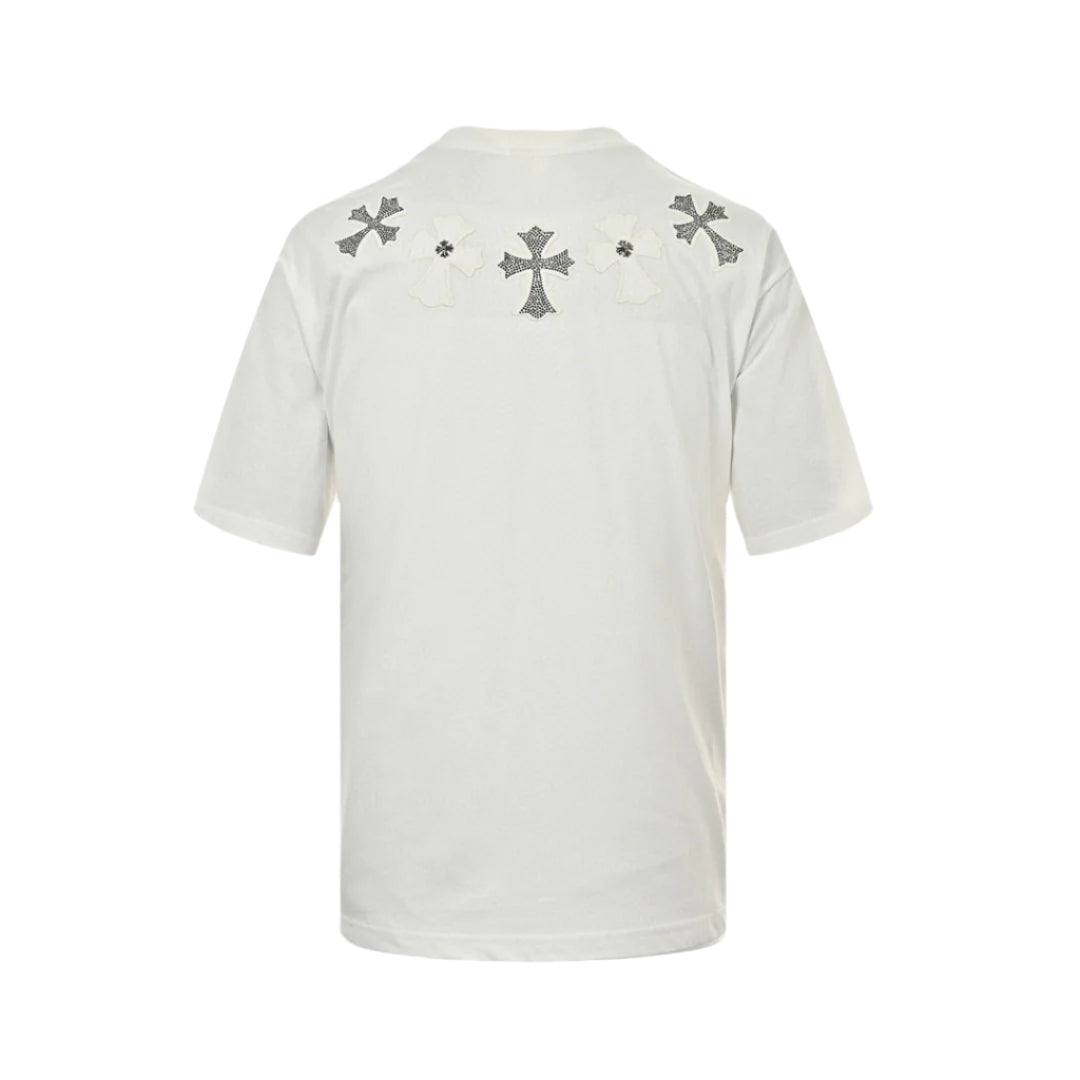 CHROME HEARTS CROSS PATCH COLLAR T-SHIRT WHITE