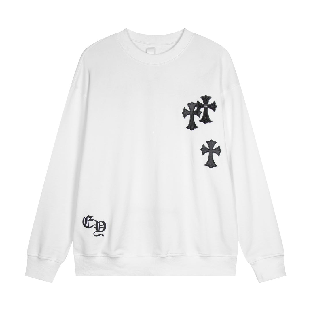 CHROME HEARTS CROSS PATCH SWEATSHIRT WHITE