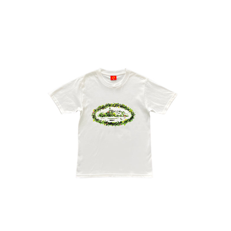 CORTEIZ GRASS ROUND TEE WHITE