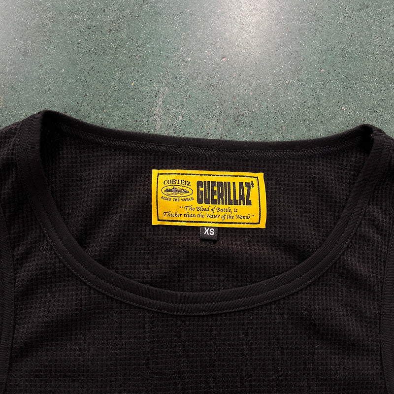 CORTEIZ WAFFLE TANK TOP BLACK