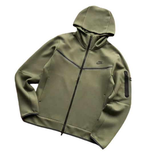 NIKE TECH FLEECE HOODIE x ARMY GREEN