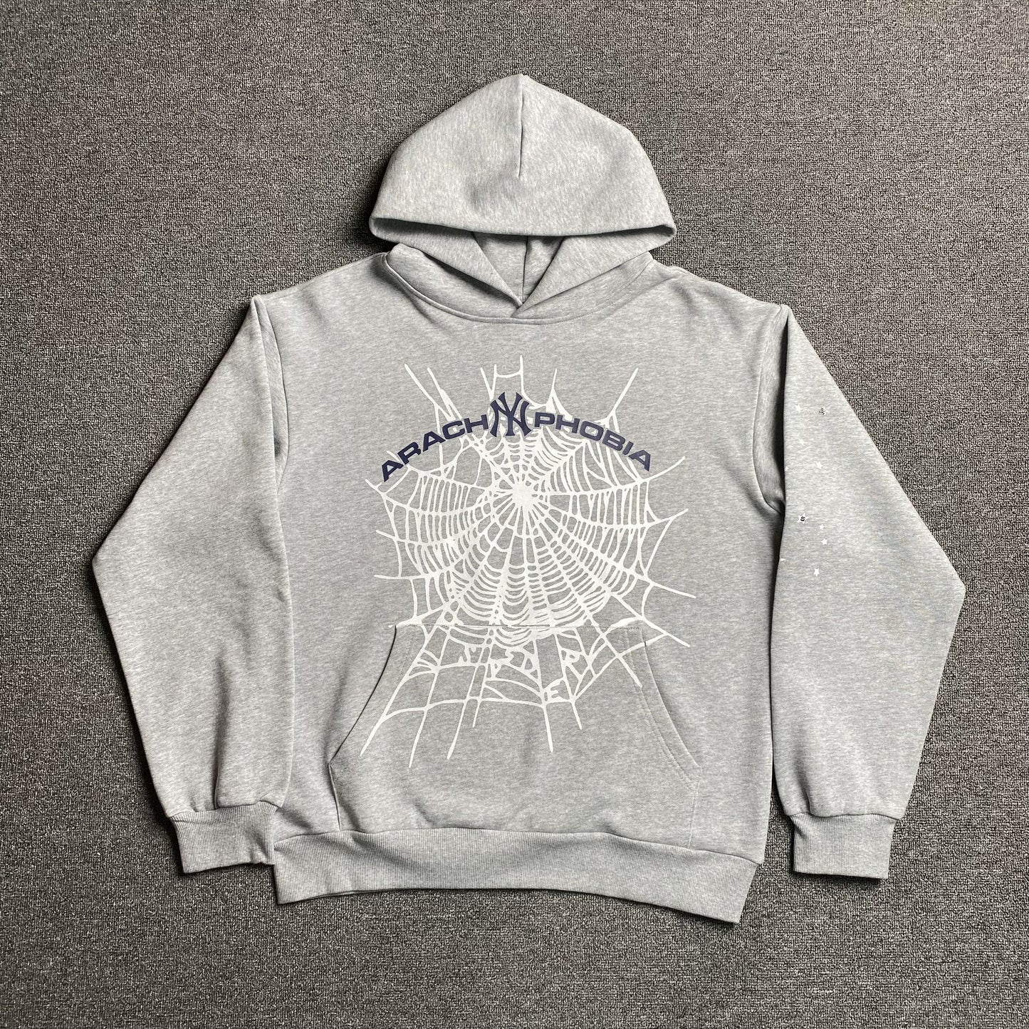 SP5DER ARACH NY PHOBIA HOODIE ASH GREY