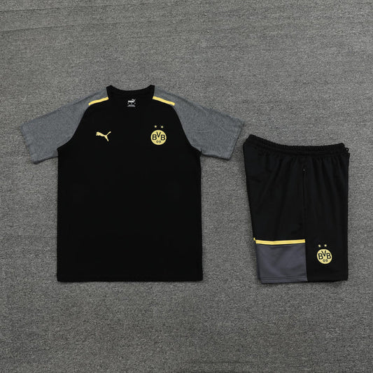 Kit Camisa e Short Borussia Dortmund Preto - Puma 24/25