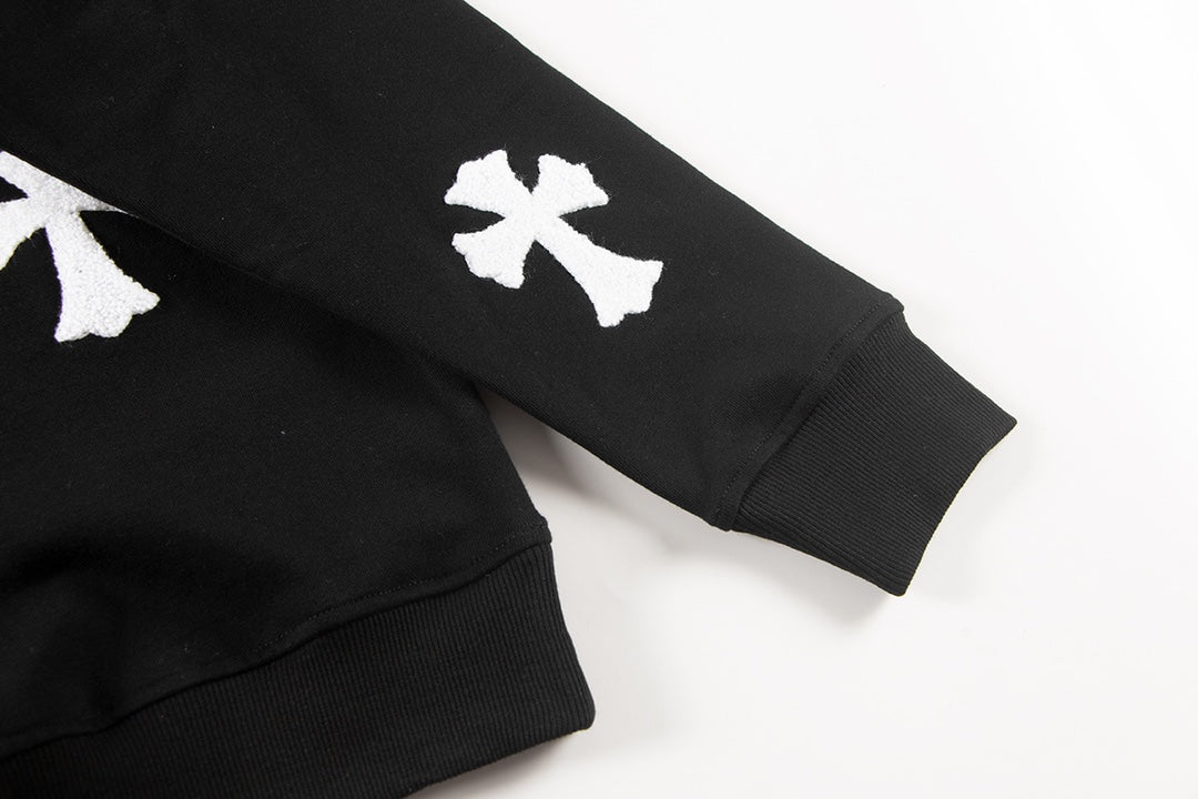 CHROME HEARTS WOOL WHITE CROSS SWEATSHIRT BLACK