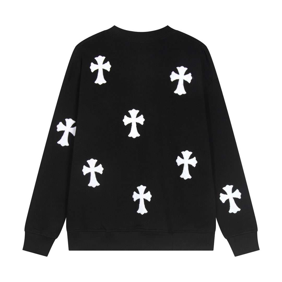 CHROME HEARTS WOOL WHITE CROSS SWEATSHIRT BLACK