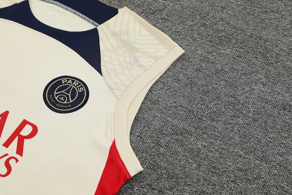 Kit de Treino Regata PSG 23/24 - Bege e Azul