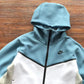 NIKE TECH FLEECE HOODIE x BABY BLUE/GREY/WHITE