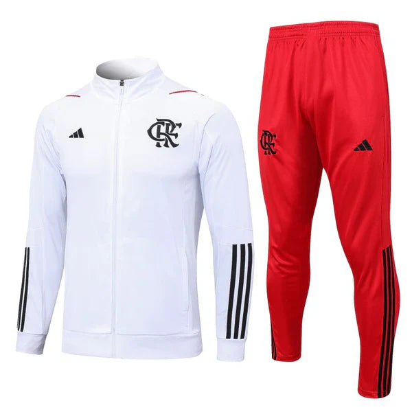 Conjunto Branco Flamengo Pré Jogo 23/24 – Ziper Total