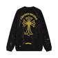 CHROME HEARTS PAINT DRIP YELLOW CROSS SWEATSHIRT BLACK