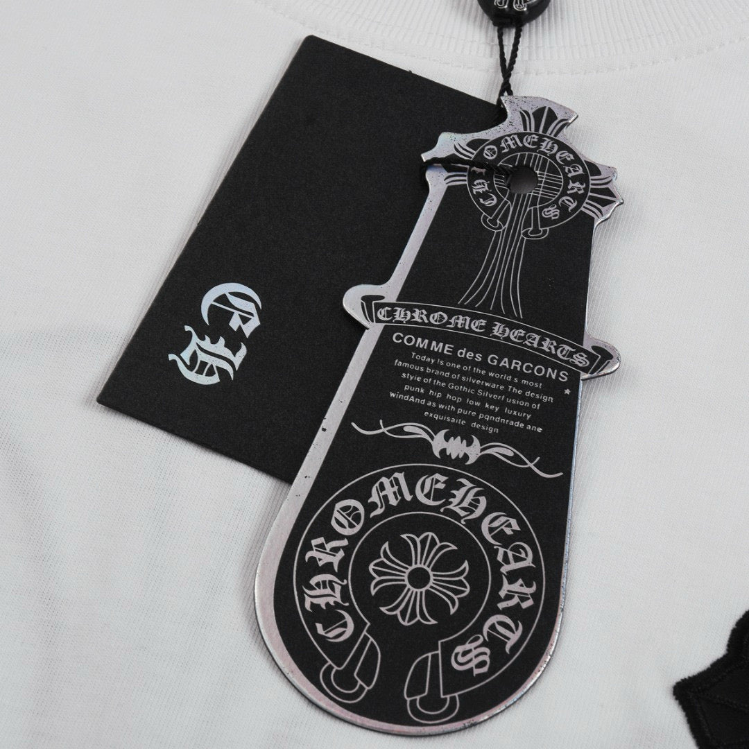 CHROME HEARTS BLACK CROSS T-SHIRT WHITE