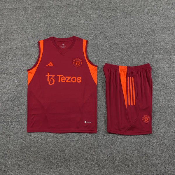 Kit de Treino Regata Manchester United 23/24 - Vermelho