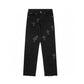 CHROME HEARTS BLACK CROSS PATCH JEANS BLACK