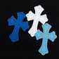 CHROME HEARTS BLUE CROSS PATCH JEANS BLACK