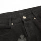 CHROME HEARTS BLACK CROSS PATCH JEANS BLACK