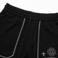 CHROME HEARTS WHITE EMBROIDERY SHORTS BLACK
