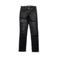 AMIRI CORE APPLIQUE BLACK LEATHER JEANS