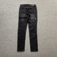 AMIRI CORE APPLIQUE BLACK LEATHER JEANS