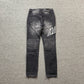 AMIRI VARSITY LOGO REPAIR JEANS