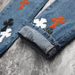 CHROME HEARTS 3 COLOR CROSS BLUE JEANS