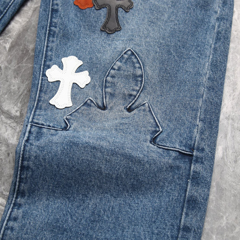 CHROME HEARTS 3 COLOR CROSS BLUE JEANS