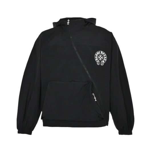 CHROME HEARTS ASYMMETRICAL ZIP HOODIE BLACK