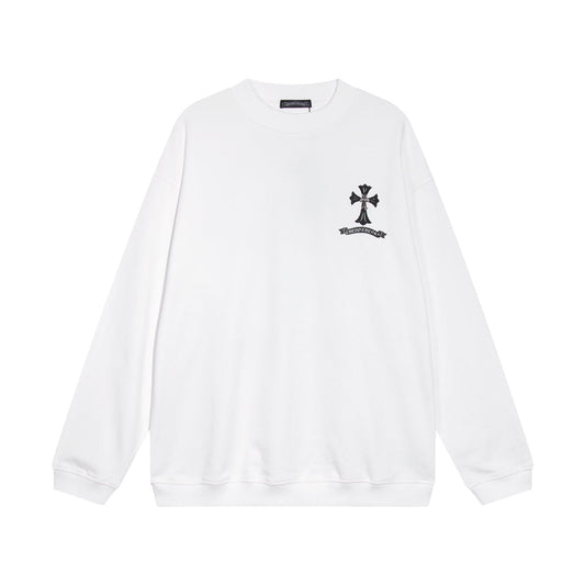CHROME HEARTS BLACK CROSS SWEATSHIRT WHITE