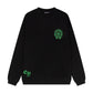 CHROME HEARTS GREEN HORSE SHOE LOGO SWEATSHIRT BLACK