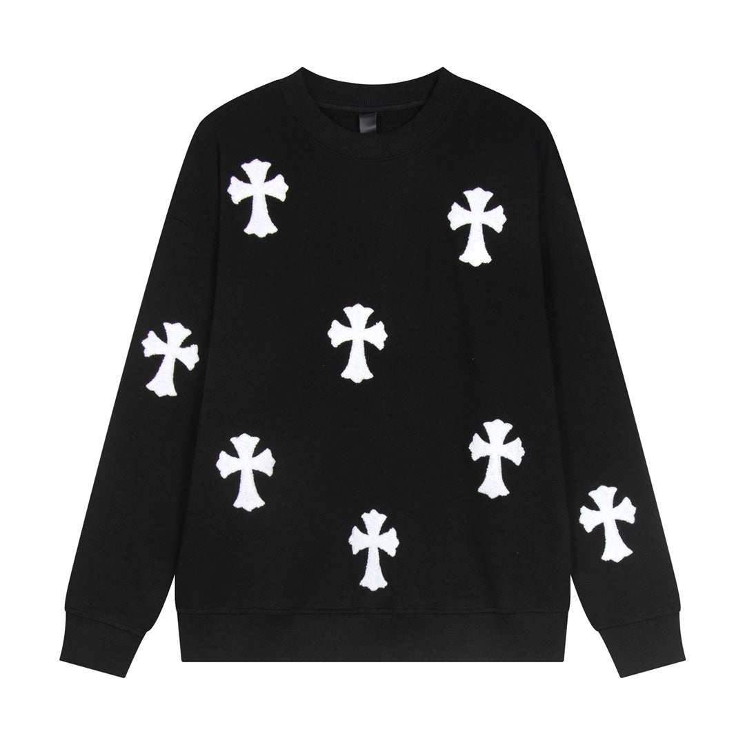 CHROME HEARTS WOOL WHITE CROSS SWEATSHIRT BLACK