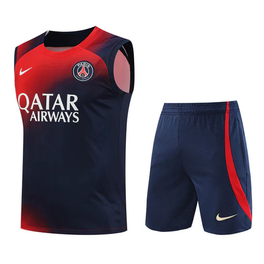 Kit de Treino Regata PSG 23/24 - Azul e Vermelho Colored