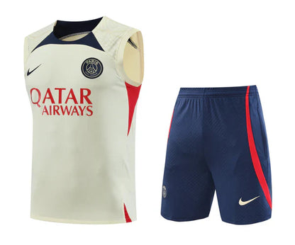 Kit de Treino Regata PSG 23/24 - Bege e Azul