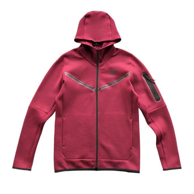 NIKE TECH FLEECE HOODIE x BURGUNDY