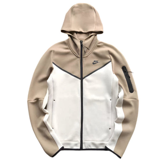 NIKE TECH FLEECE HOODIE x SANDALWOOD/LIGHT BONE WHITE
