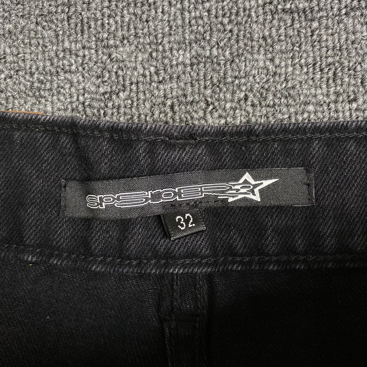 SP5DER PAINTED MOTO DENIM BLACK