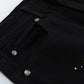 CHROME HEARTS PAINT DRIP YELLOW CROSS PATCH JEANS BLACK
