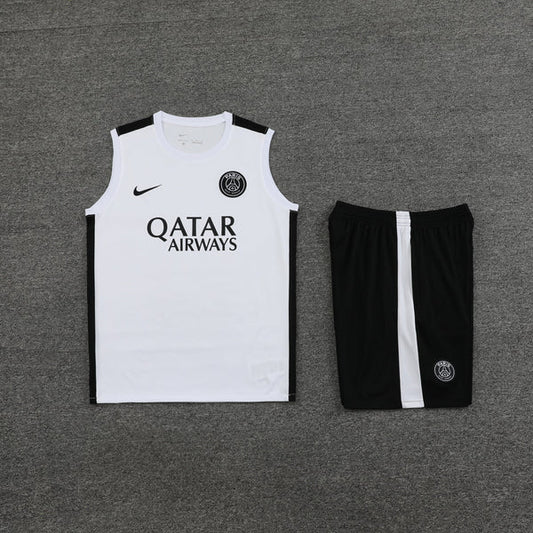 Kit de Treino Regata PSG 23/24 - Branco e Preto