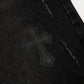 CHROME HEARTS BLACK CROSS PATCH JORTS BLACK