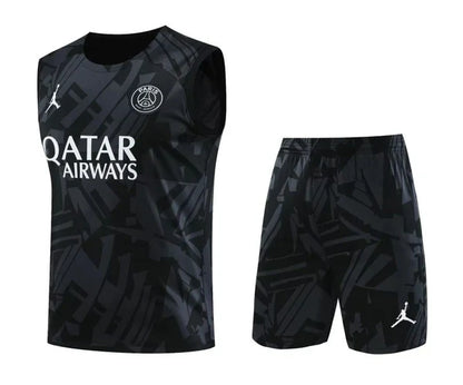 Kit Camisa Regata e Short PSG Preto 23/24