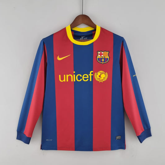 Retro Barcelona Long Sleeve 10/11UEFA Champions League Home