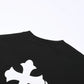 CHROME HEARTS WHITE DOUBLE CROSS T-SHIRT BLACK